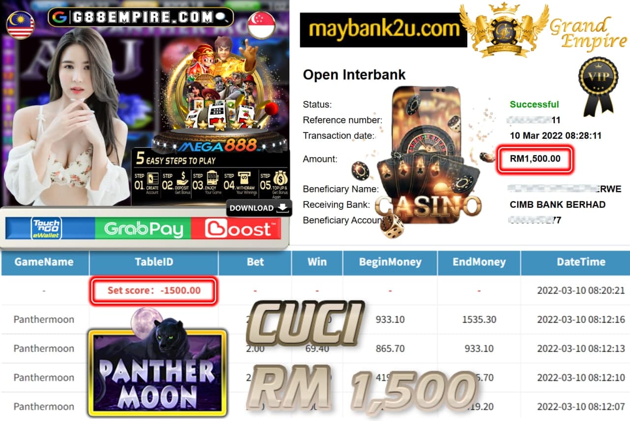 MEGA888 - PANTHERMOON CUCI RM1,500 !!!