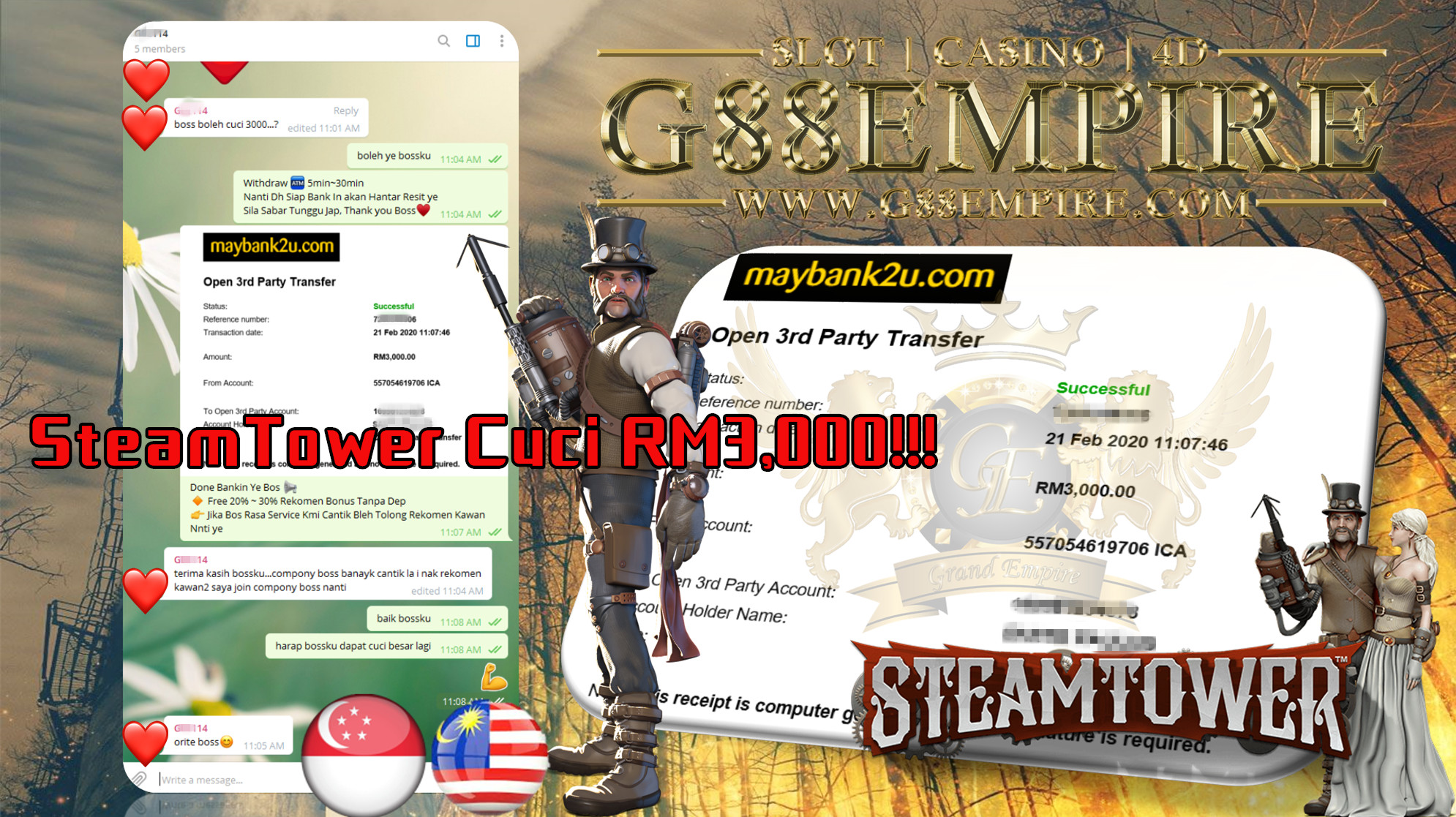 MEMBER MAIN STEAMTOWER CUCI RM3,000!!!