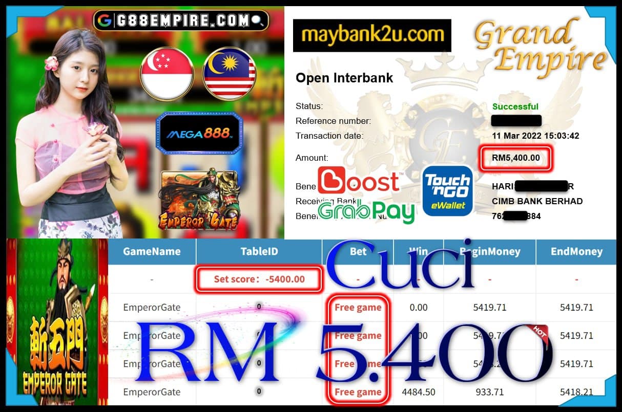 MEGA888 - EMPERORGATE CUCI RM5,400 !!!