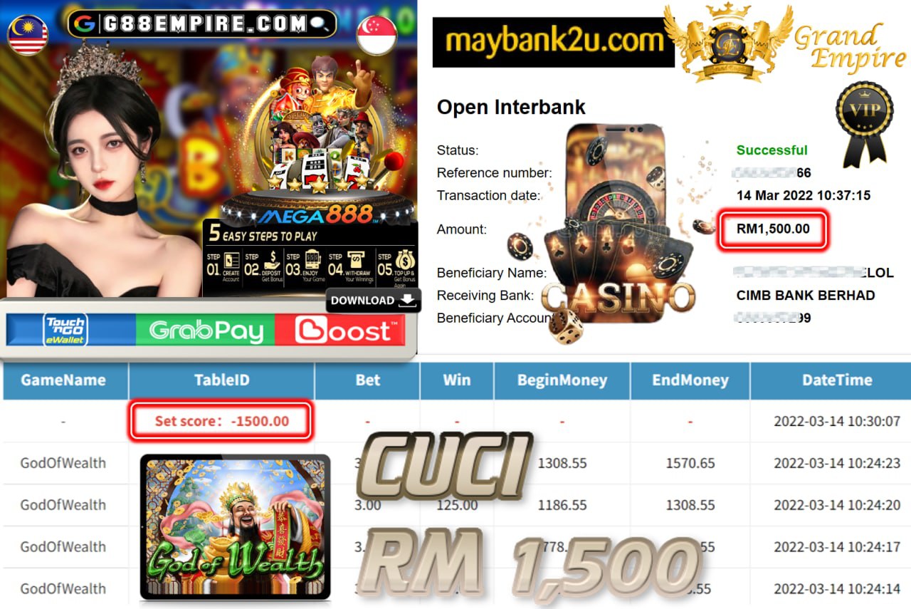 MEGA888 - GODOFWEALTH CUCI RM1,500 !!!