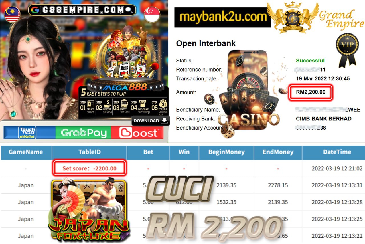 MEGA888 - JAPAN CUCI RM2,200 !!!