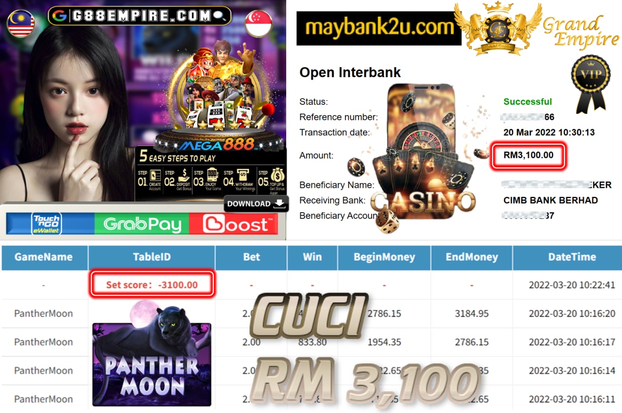 MEGA888 - PANTHERMOON CUCI RM3,100 !!!