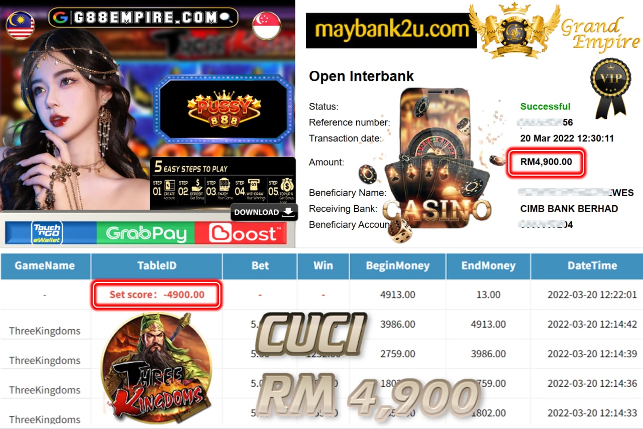 PUSSY888 - THREEKINGDOMS CUCI RM4,900 !!!