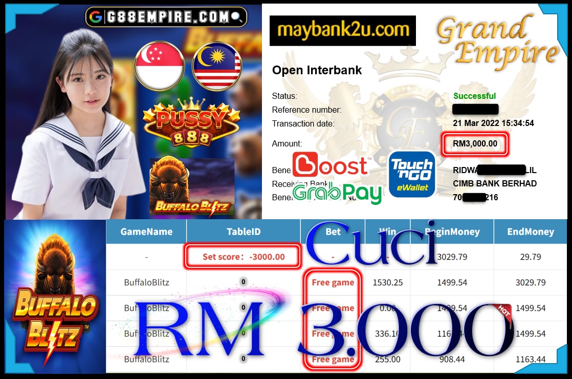 PUSSY888 - BUFFALOBLITZ CUCI RM3,000 !!!