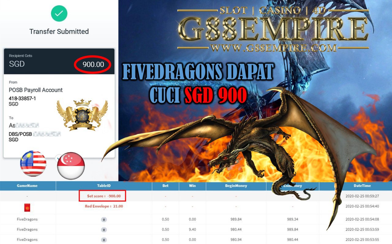 FIVEDRAGONS DAPAT CUCI SGD 900!!!