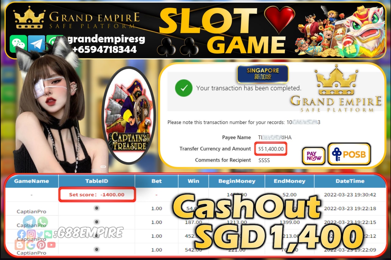 PUSSY888 - CAPTIANPRO CASHOUT SGD1400 !!!