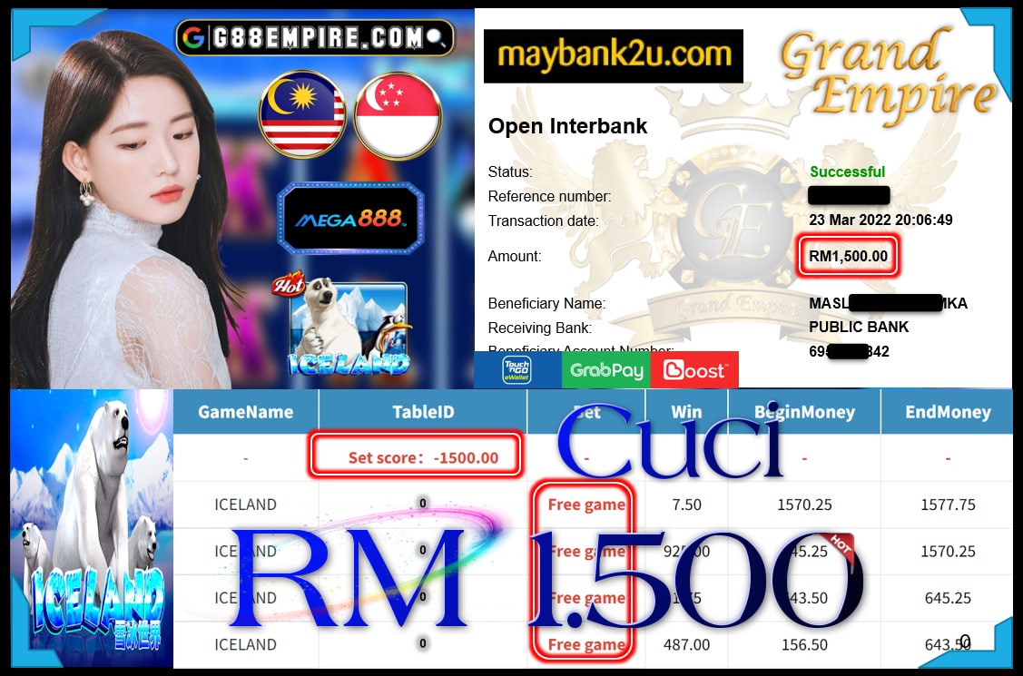 MEGA888 - ICELAND CUCI RM1,500 !!!