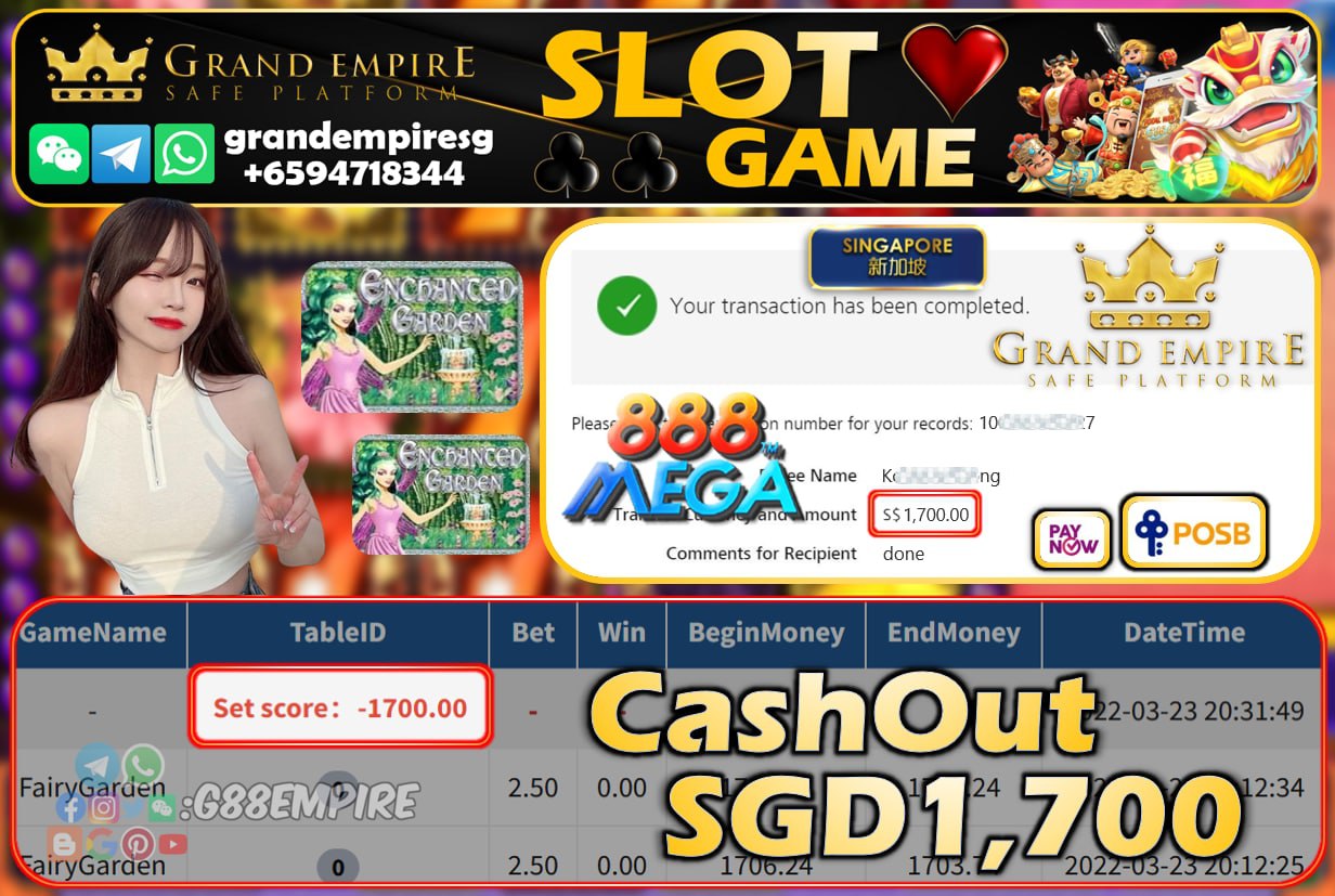 MEGA888 - FAIRYGARDEN CASHOUT SGD1700 !!!