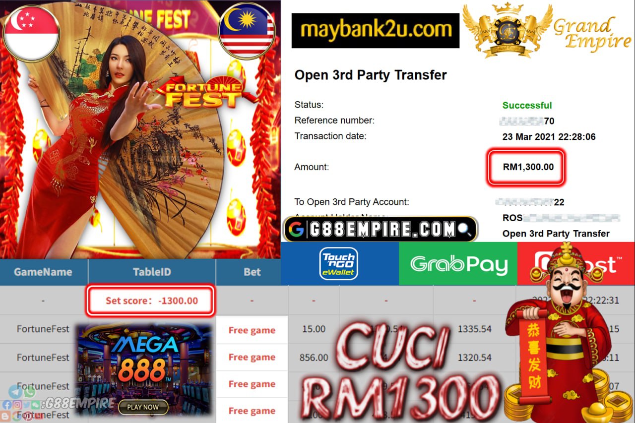 MEGA888   - FORTUNEFEST CUCI RM1,300 !!!