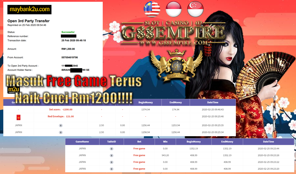 MEMBER MAIN XE88 JAPAN DPT FREE GAME TERUS CUCIC RM1200!!!!!!