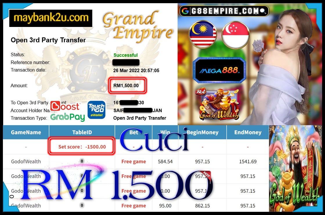 MEGA888 - GODOFWEALTH CUCI RM1,500 !!!