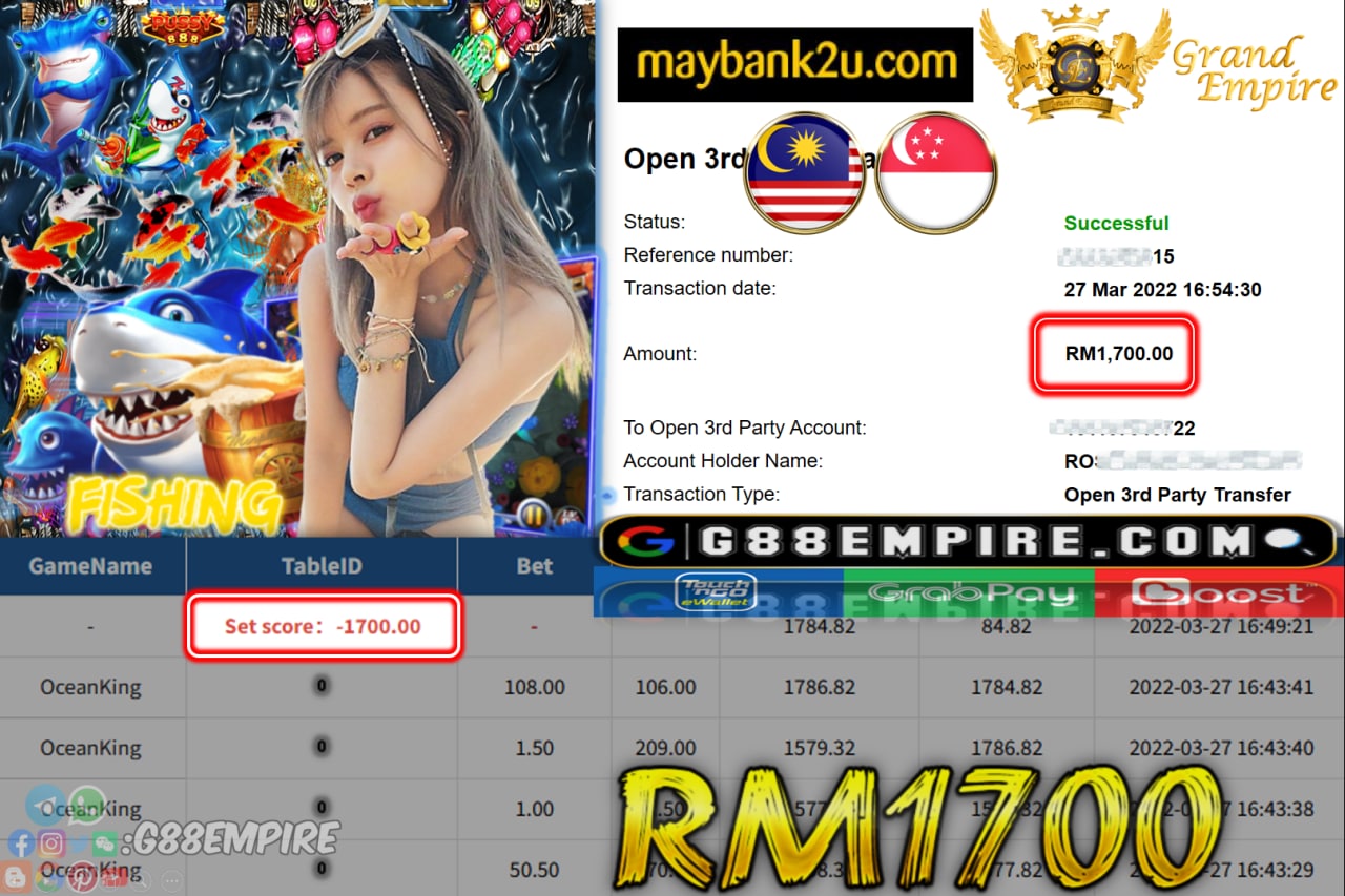 PUSSY888 - OCEANKING CUCI RM1,700 !!!