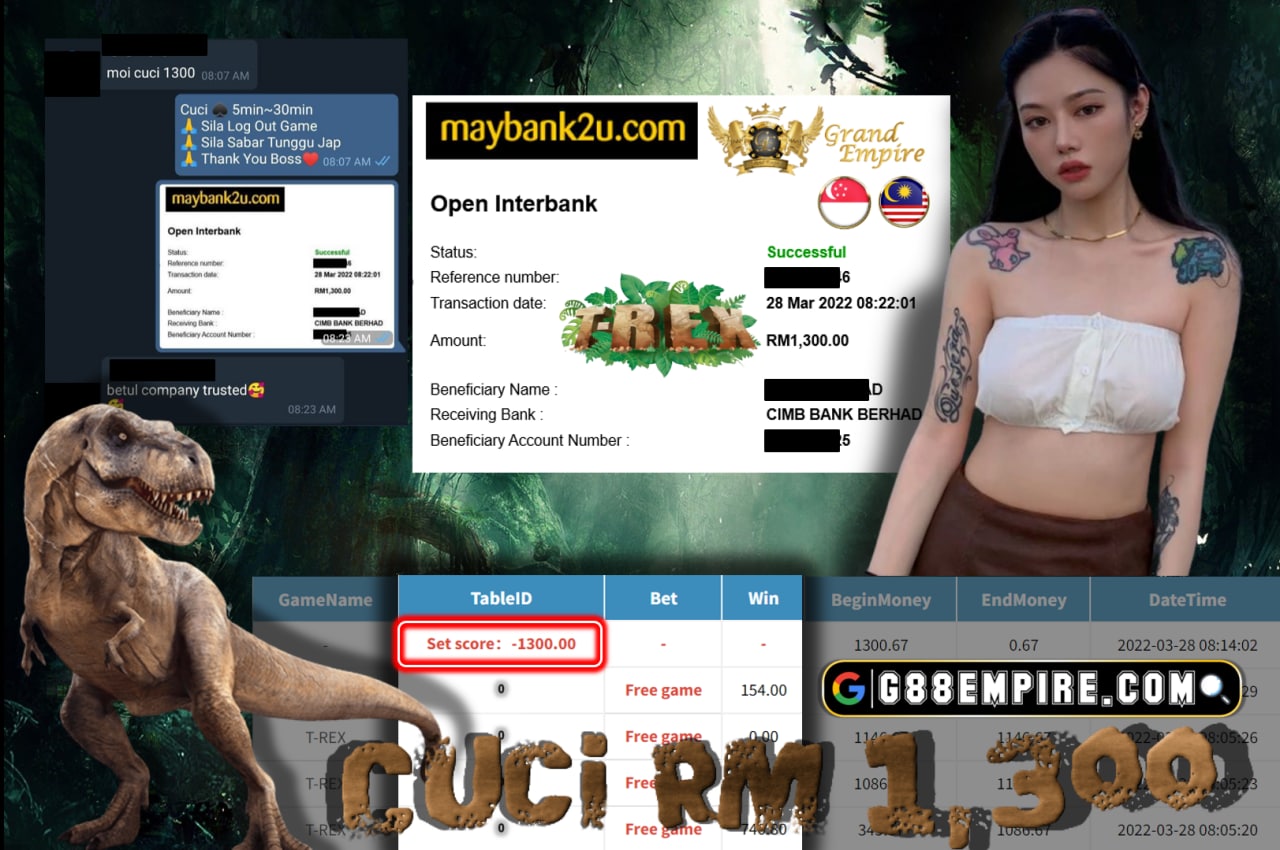 PUSSY888 - T-REX CUCI RM1,300 !!!