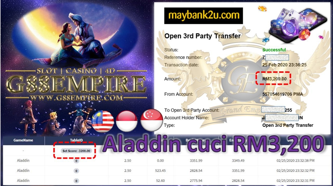 MEMBER MAIN ALADDIN CUCI RM3,200!!!