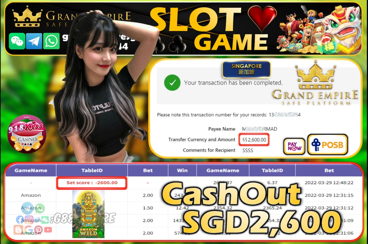 918KISS - AMAZON CASHOUT SGD2,600 !!!