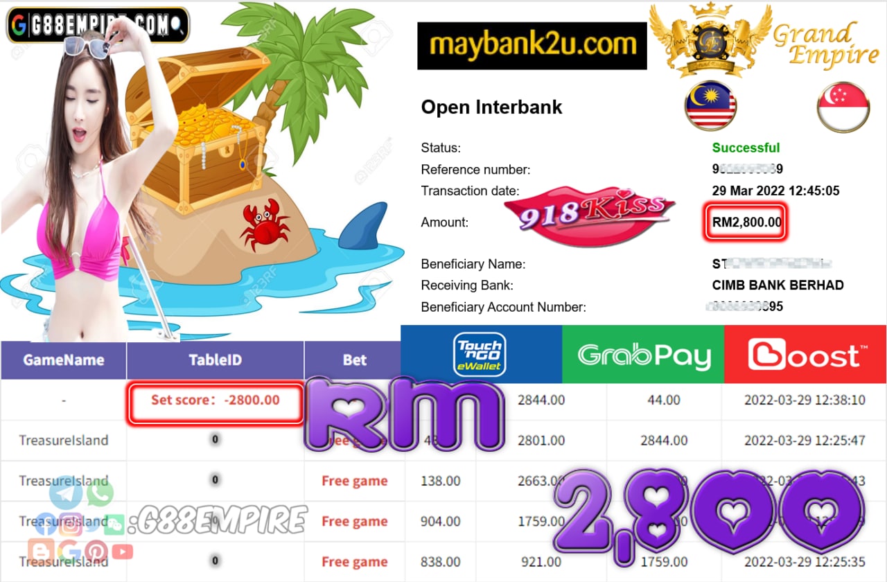 918KISS - TREASUREISLAND CUCI RM2,800 !!!