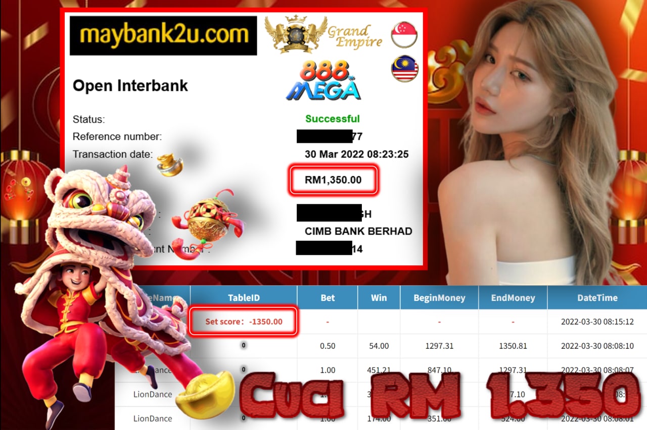 MEGA888 - LIONDANCE CUCI RM1,350 !!!