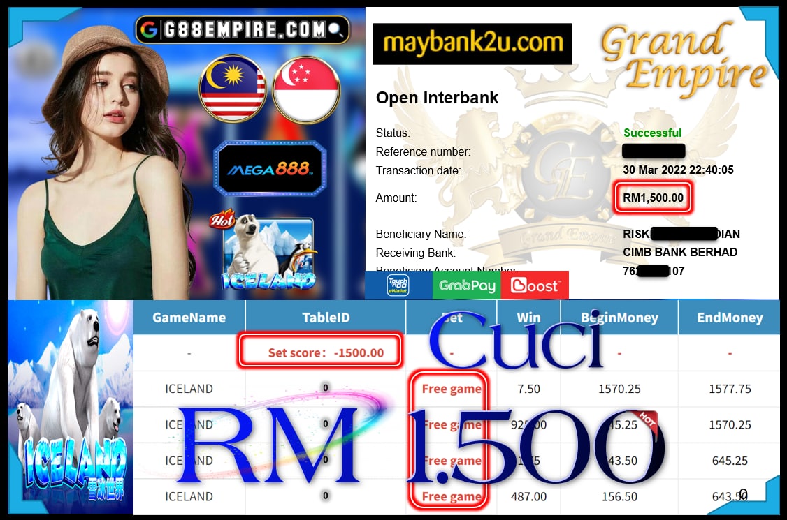 MEGA888 - ICELAND CUCI RM1,500 !!!