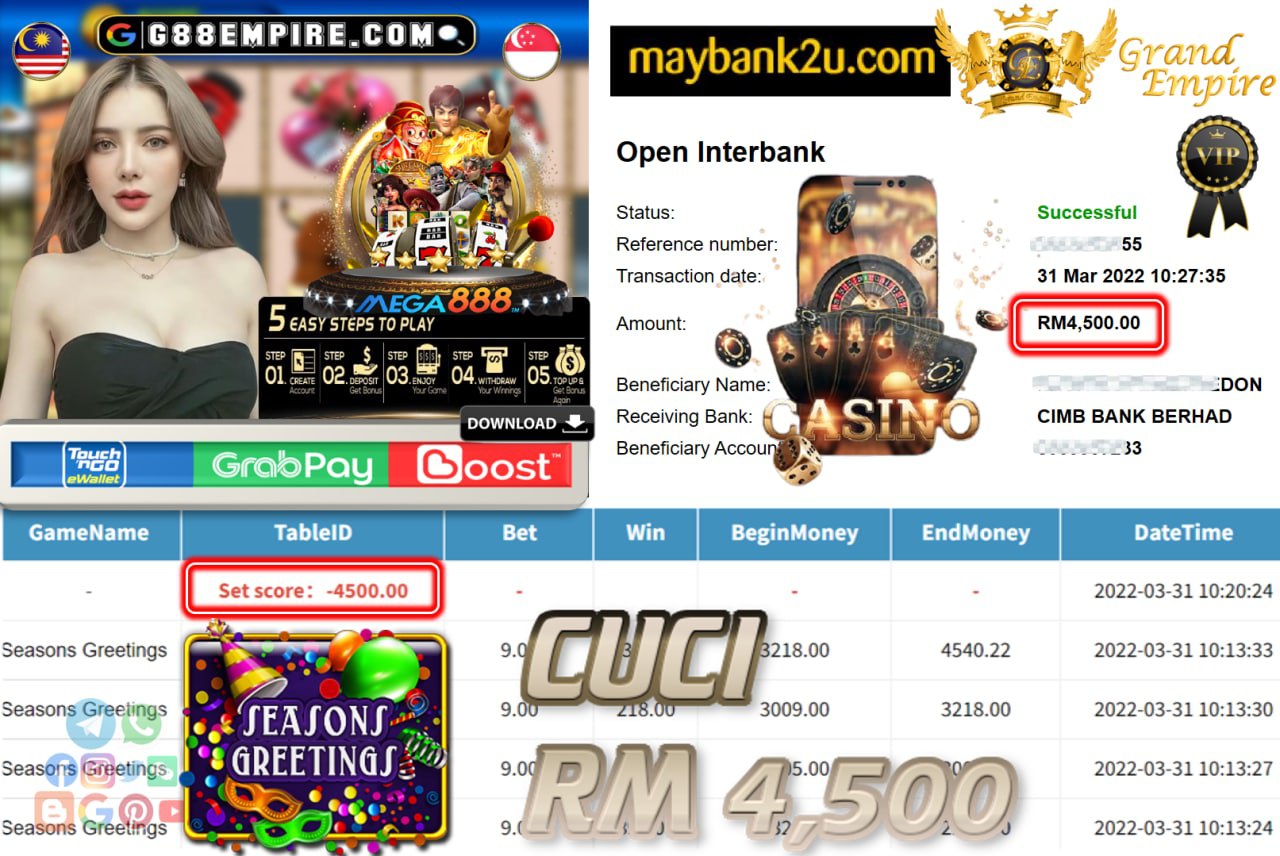 MEGA888 - SEASONSGREETINGS CUCI RM4,500 !!!