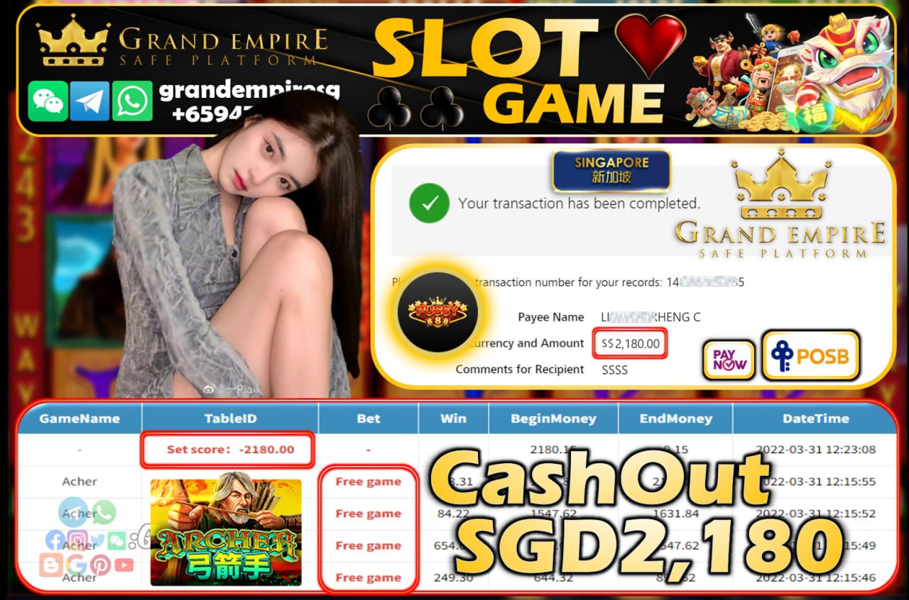 PUSSY888 - ACHER CASHOUT SGD 2180