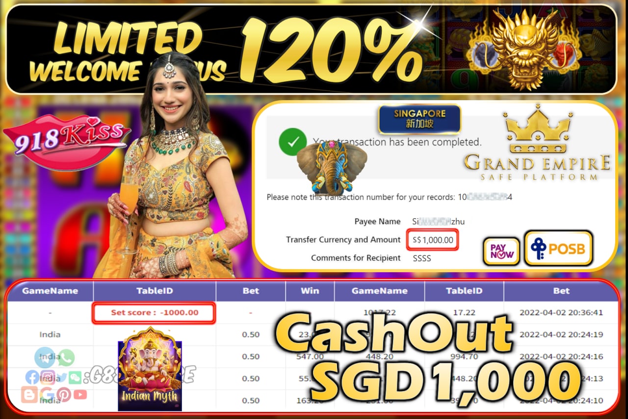 918KISS - INDIA CASHOUT SGD1000!!!