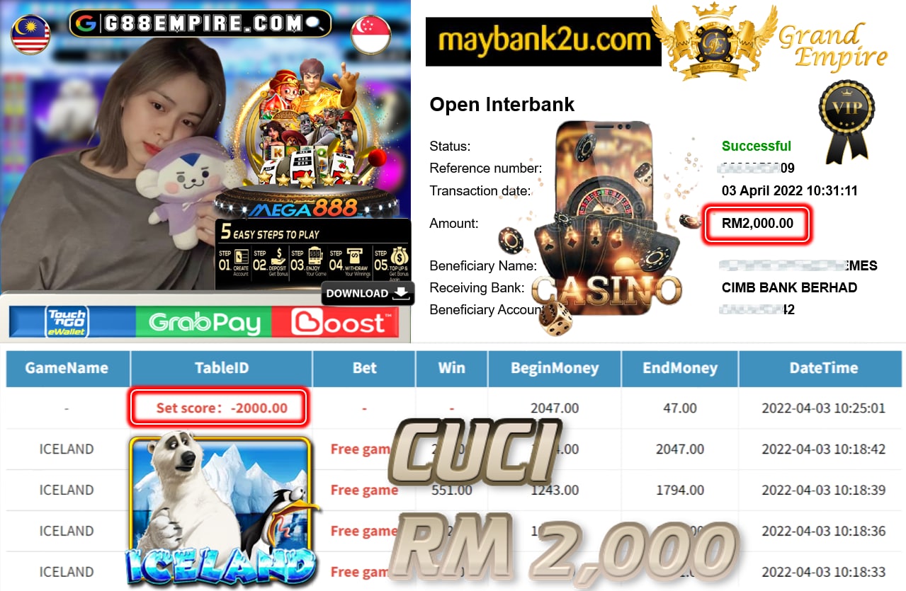 MEGA888 - ICELAND CUCI RM2,000 !!!