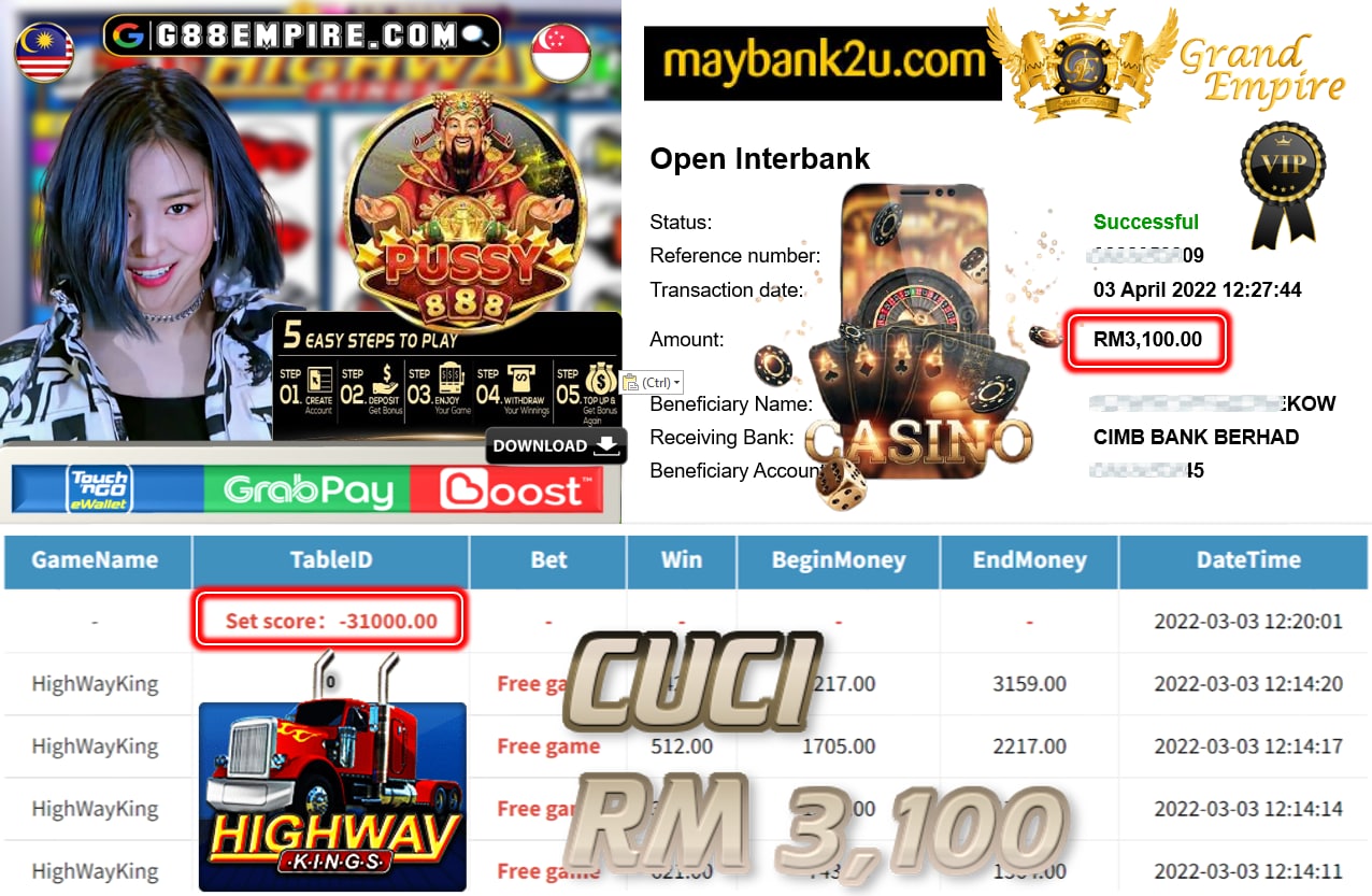 PUSSY888 - HIGHWAYKING CUCI RM3,100 !!!