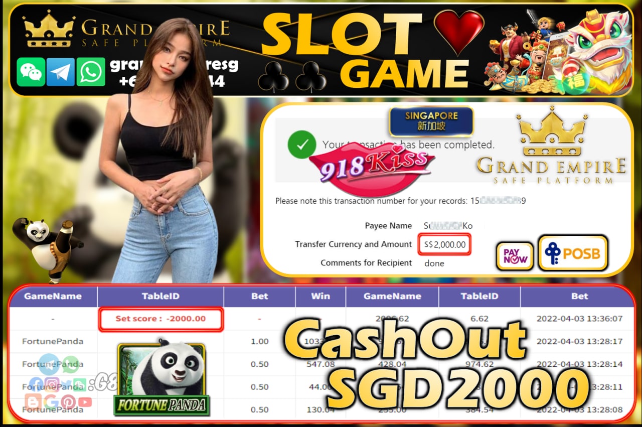 918KISS - FORTUNEPANDA CASHOUT SGD2000 !!!