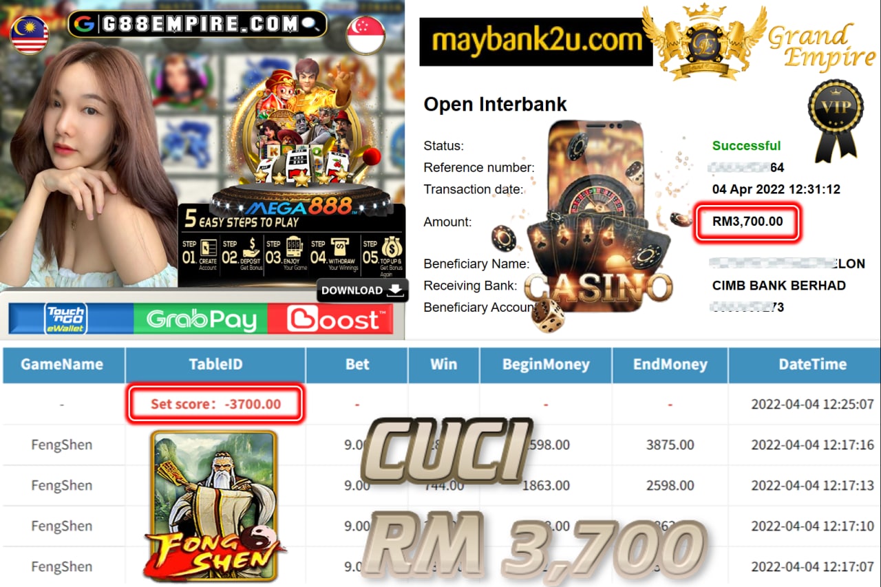 MEGA888 - FENGSHEN CUCI RM3,700 !!!