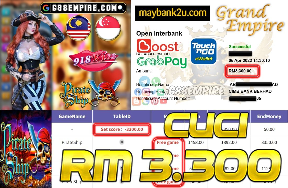 918KISS - PIRATESHIP - CUCI RM3.300 !!!!