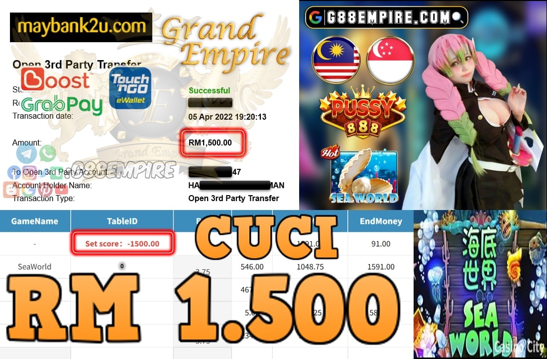 PUSSY888 - SEAWORLD - CUCI RM1.500 !!!