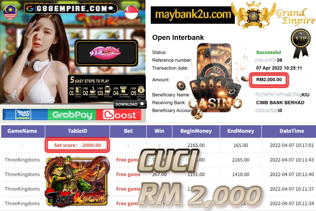 918KISS - THREEKINGDOMS CUCI RM2,000 !!!