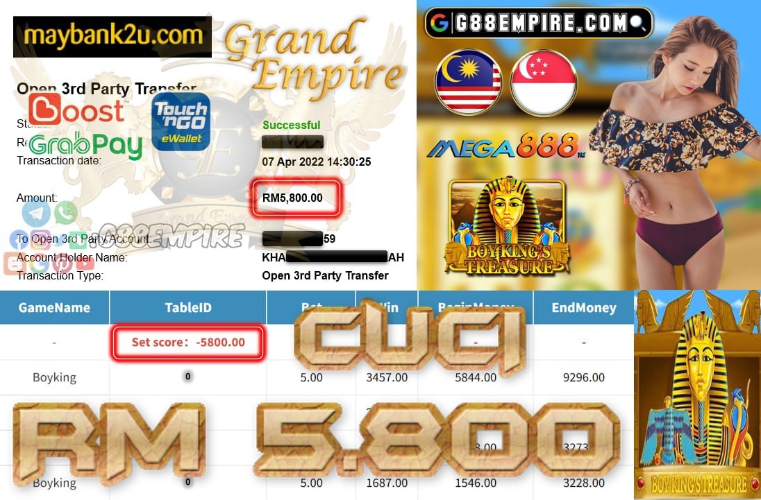 MEGA888 - BOYKING - CUCI RM5.800 !!!!