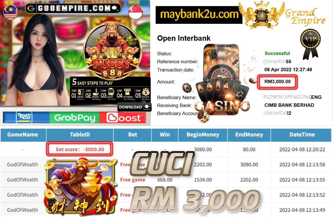 PUSSY888 - GODOFWEALTH CUCI RM3,000 !!!