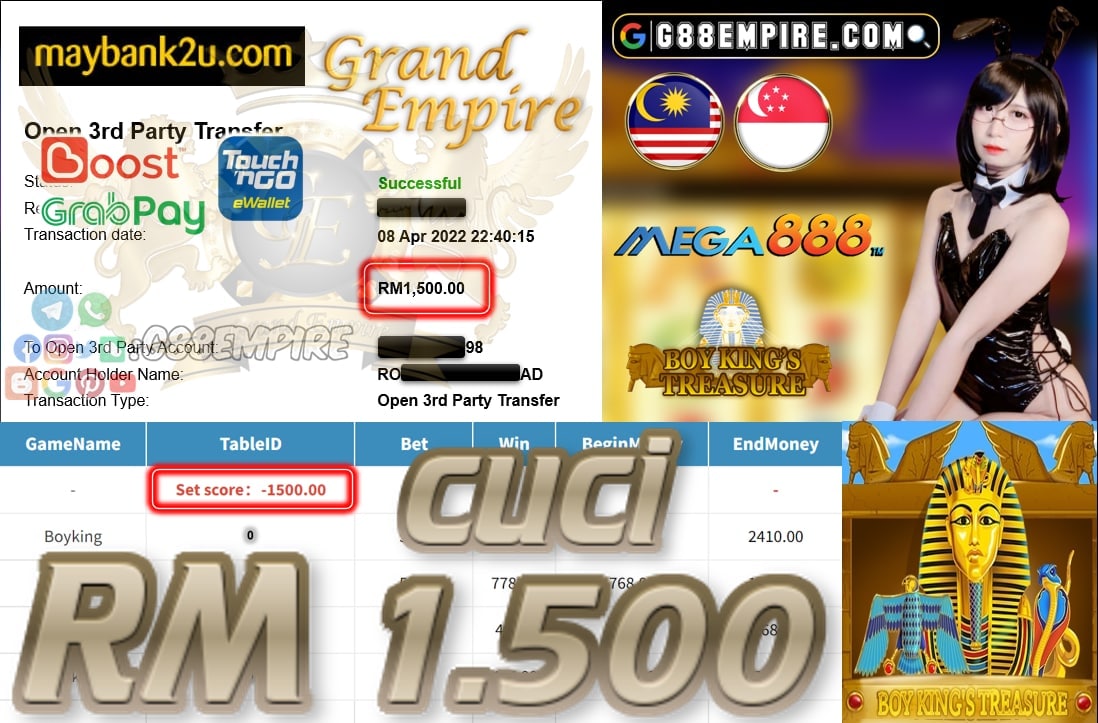 MEGA888 - BOYKING - CUCI RM1.500 !!!!