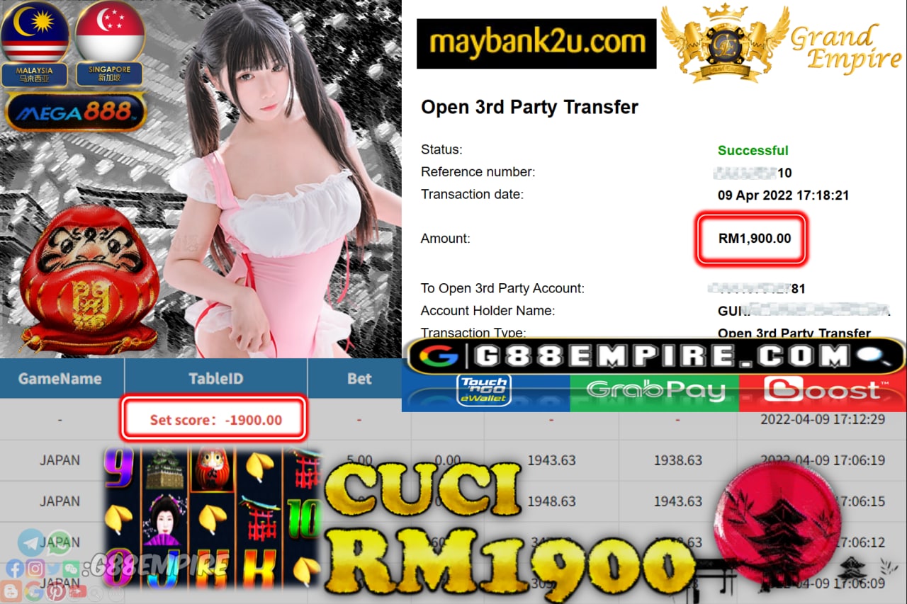 MEGA888 - JAPAN CUCI RM1,900 !!!