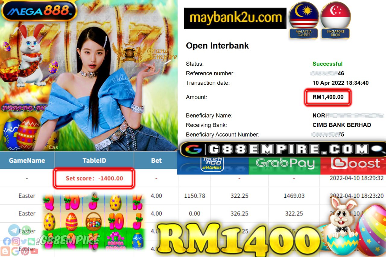 MEGA888 - EASTER CUCI RM1,400 !!!