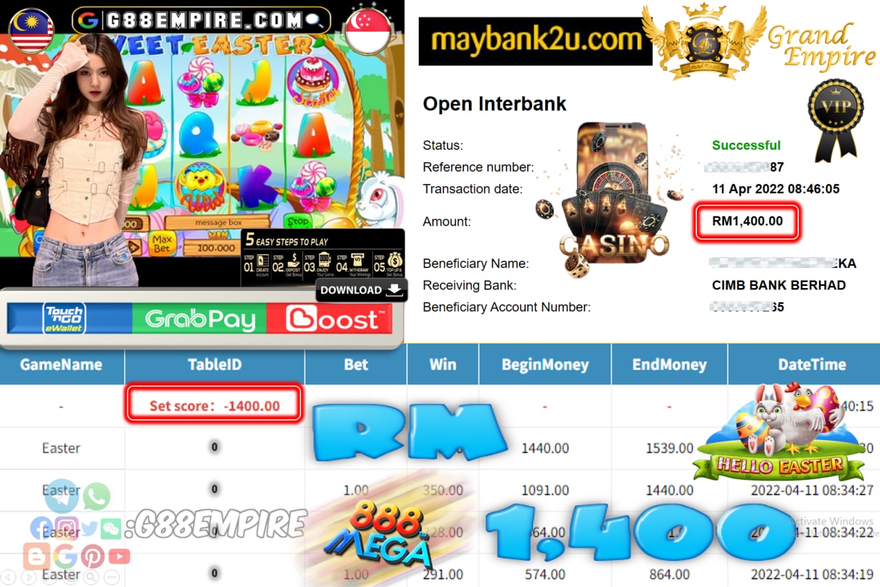 MEGA888 - EASTER - CUCI RM 1.400 !!!!!