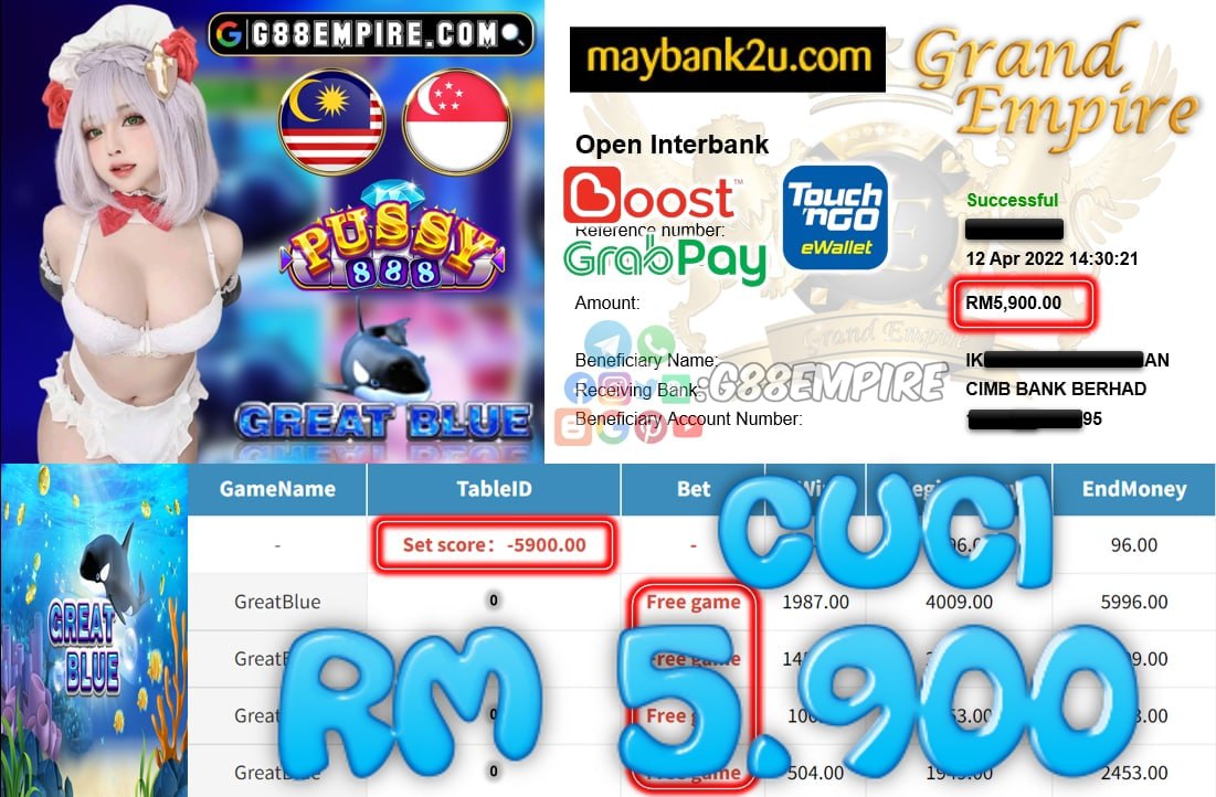 PUSSY888 - GREATBLUE - CUCI RM5.900 !!!!