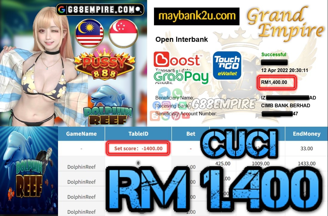 PUSSY888 - DOLPHINREEF - CUCI RM1.400 !!!!