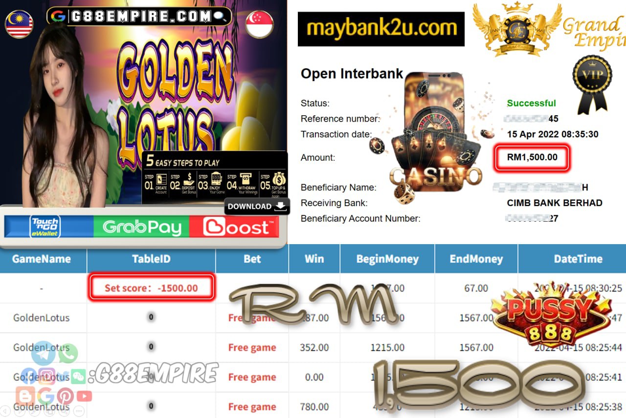 PUSSY888 - GOLDENLOTUS - CUCI RM1.500 !!!!