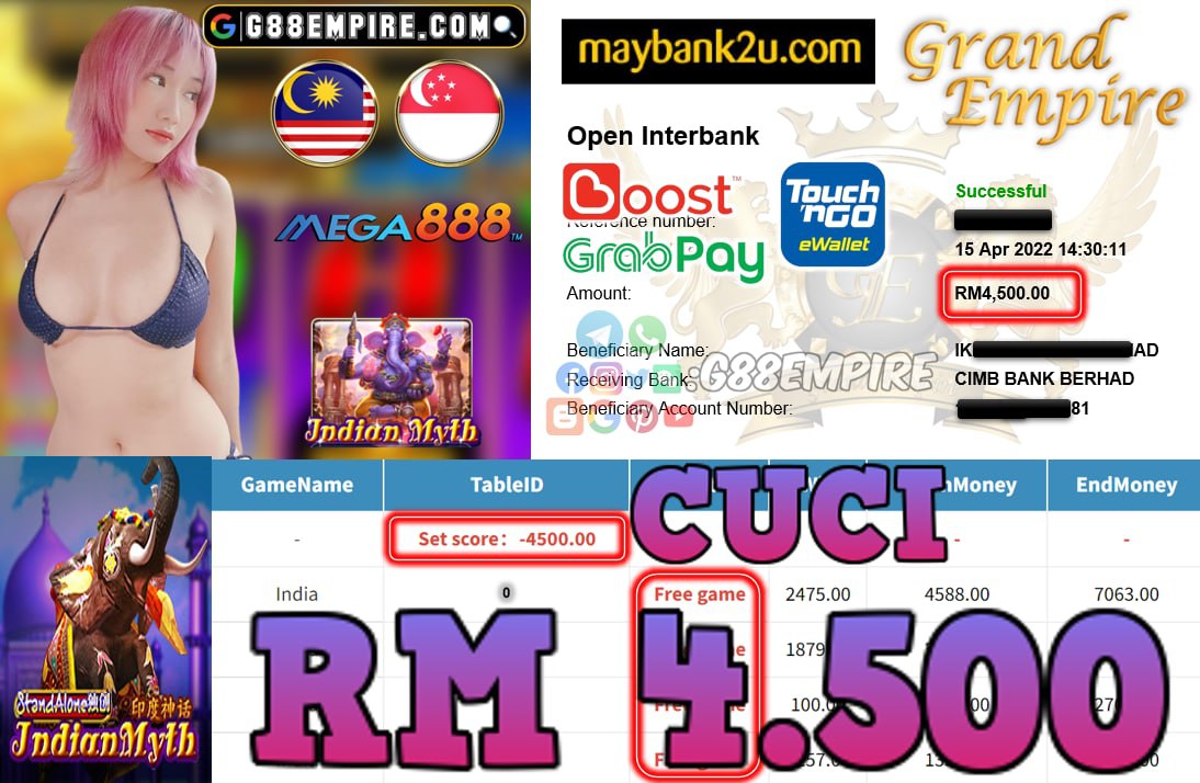 MEGA888 - INDIAMYTH - CUCI RM4.500 !!!!