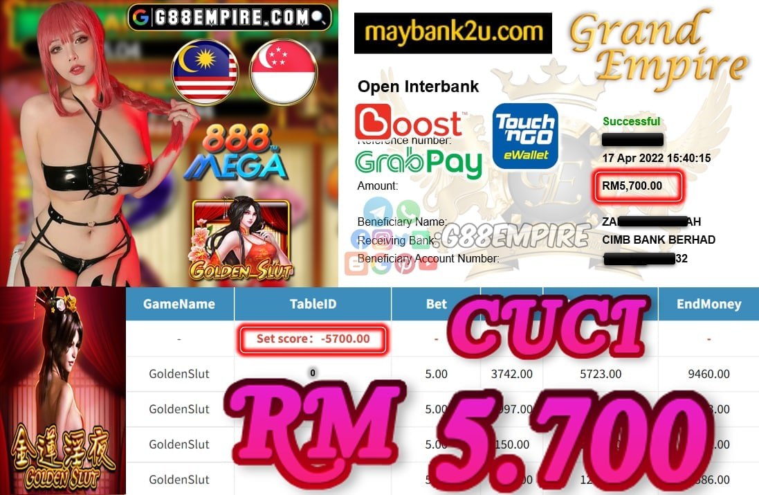 MEGA888 - GOLDENSLUT - CUCI RM5.700 !!!!