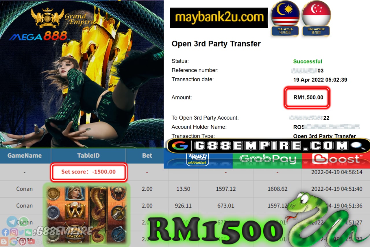 MEGA888 CONAN - CUCI RM1,500 !!!!