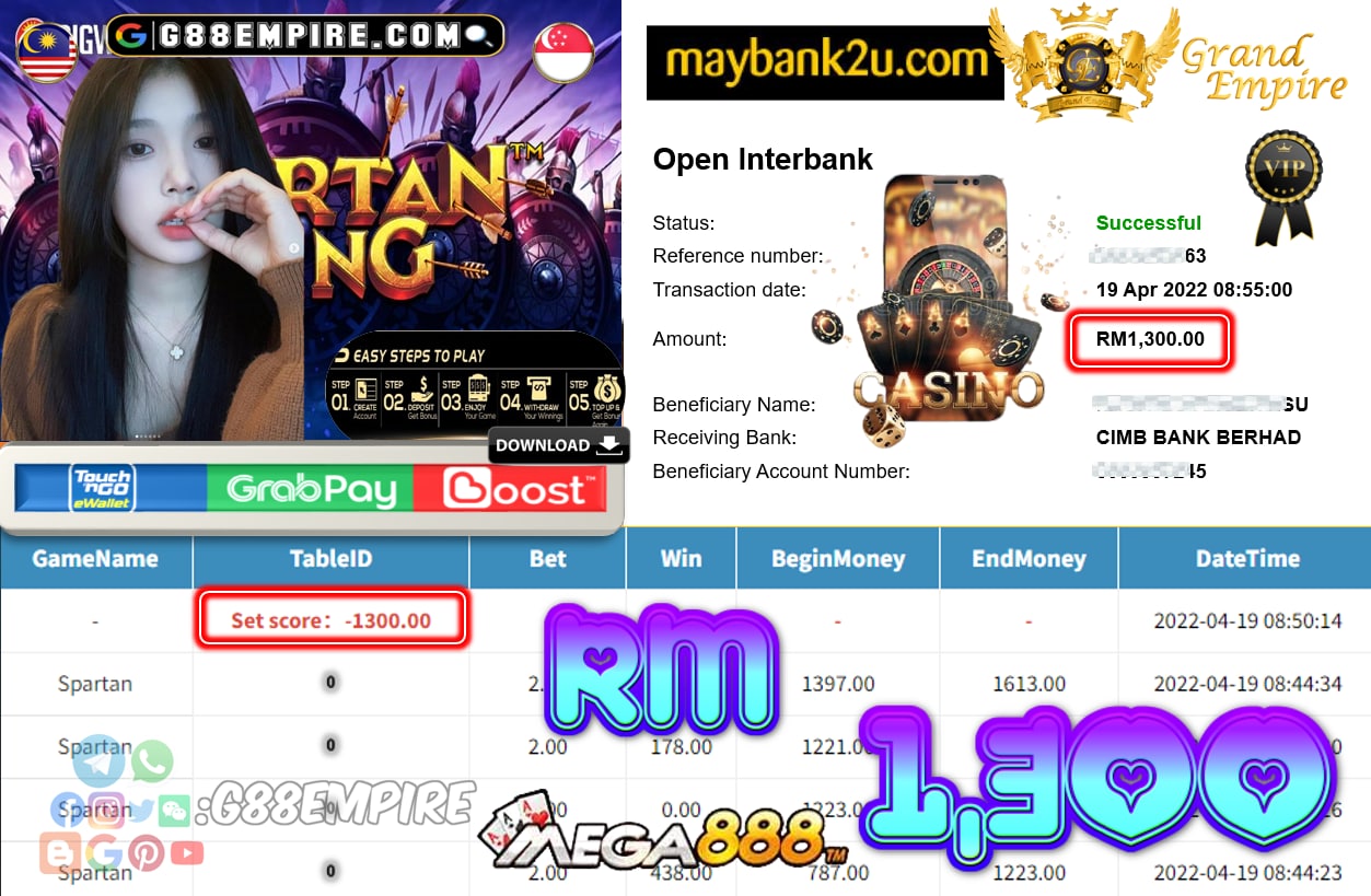 MEGA888 SPARTAN - CUCI RM1,300 !!!!