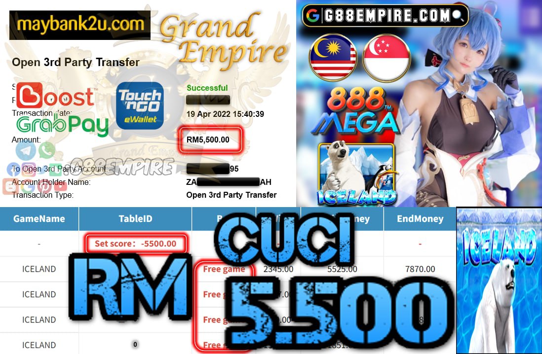 MEGA888 - ICELAND - CUCI RM5.500 !!!!