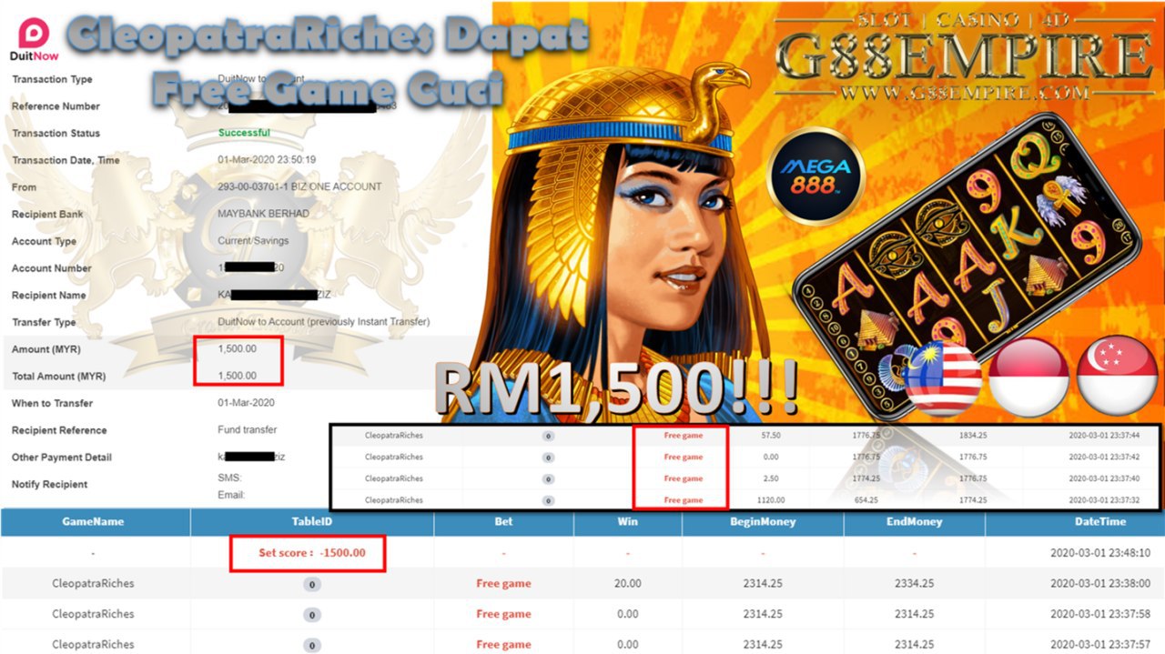 MEMBER MAIN CLEOPATRARICHES CUCI RM1,500!!!