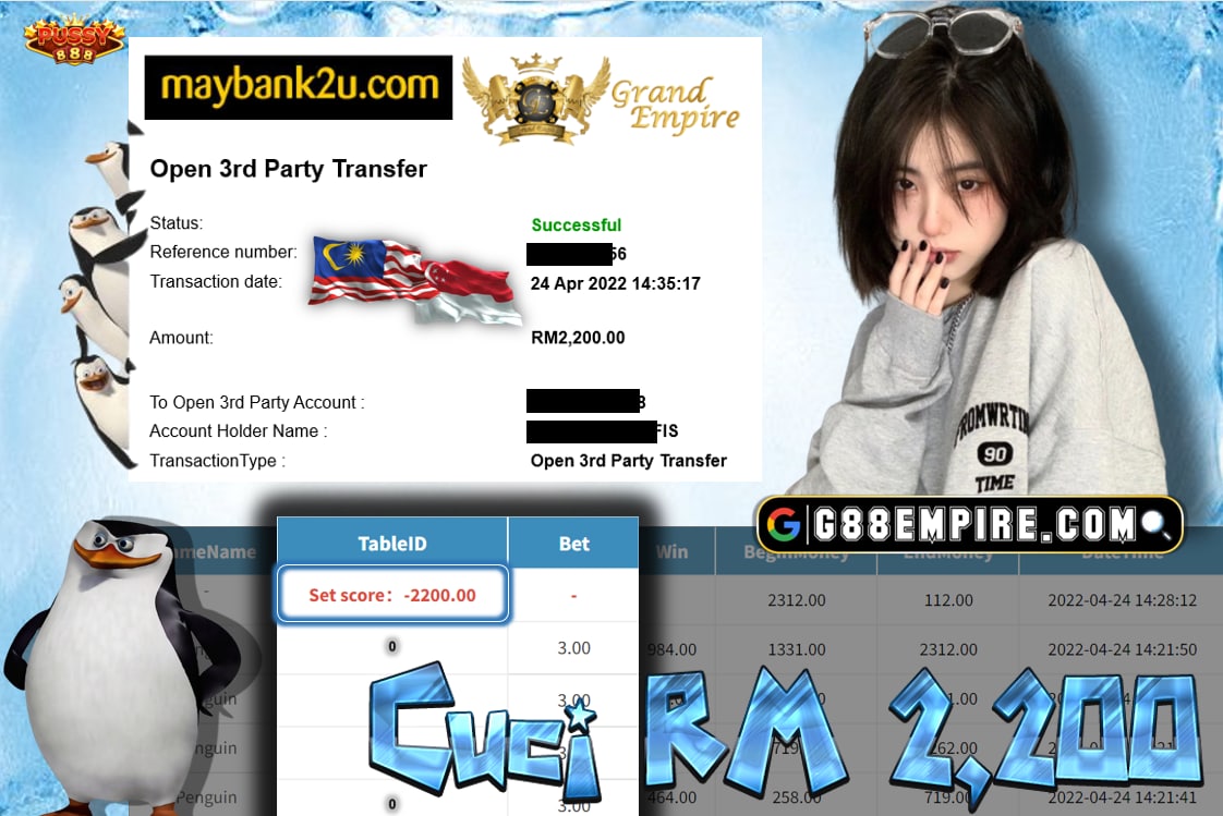 PUSSY888 - PENGUIN CUCI RM2.200!!!!