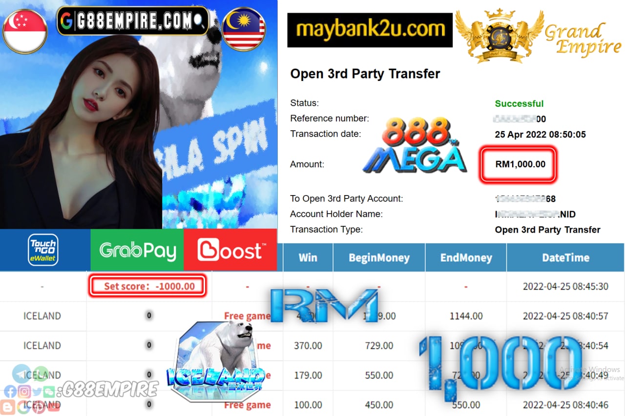 MEGA888 - ICELAND CUCI RM1,000 !!!