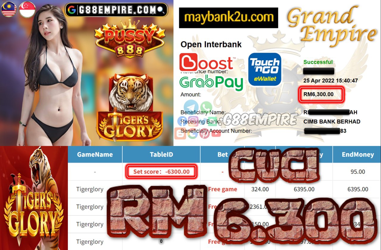 PUSSY888 - TIGERGLORY - CUCI RM6.300 !!!!